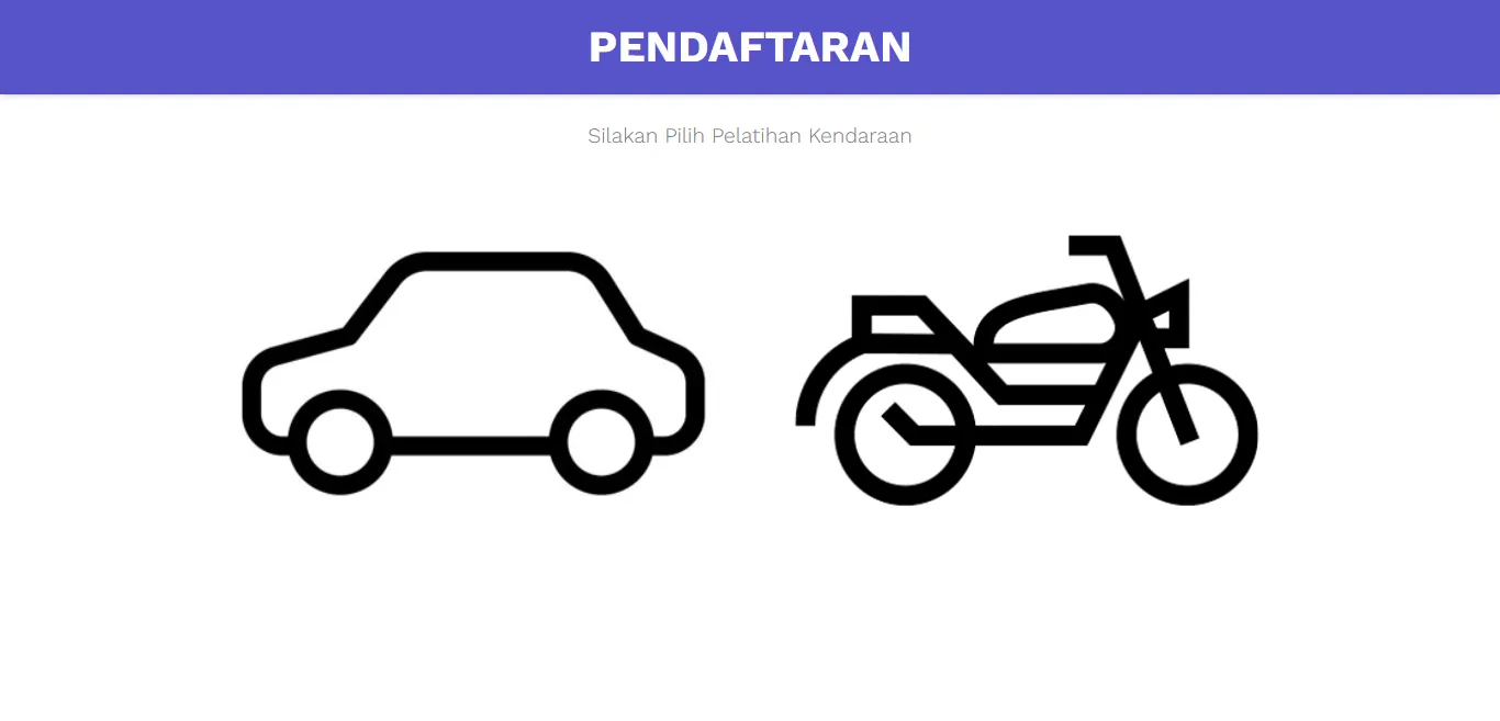 Website Antrian Pelatihan Kendaraan Bermotor