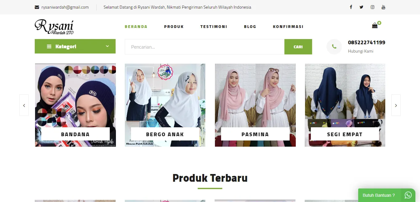 Website Toko Online Hijab Rysani Wardah 270