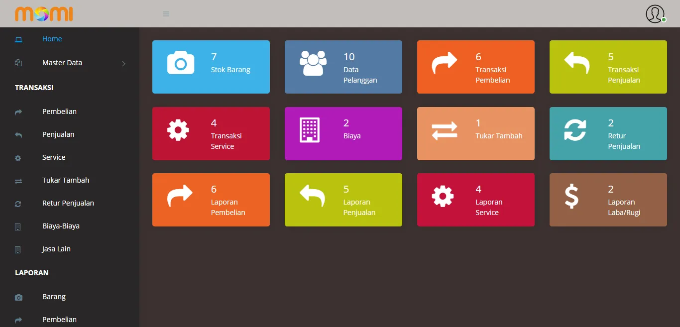 Aplikasi Website MOMI Digital System