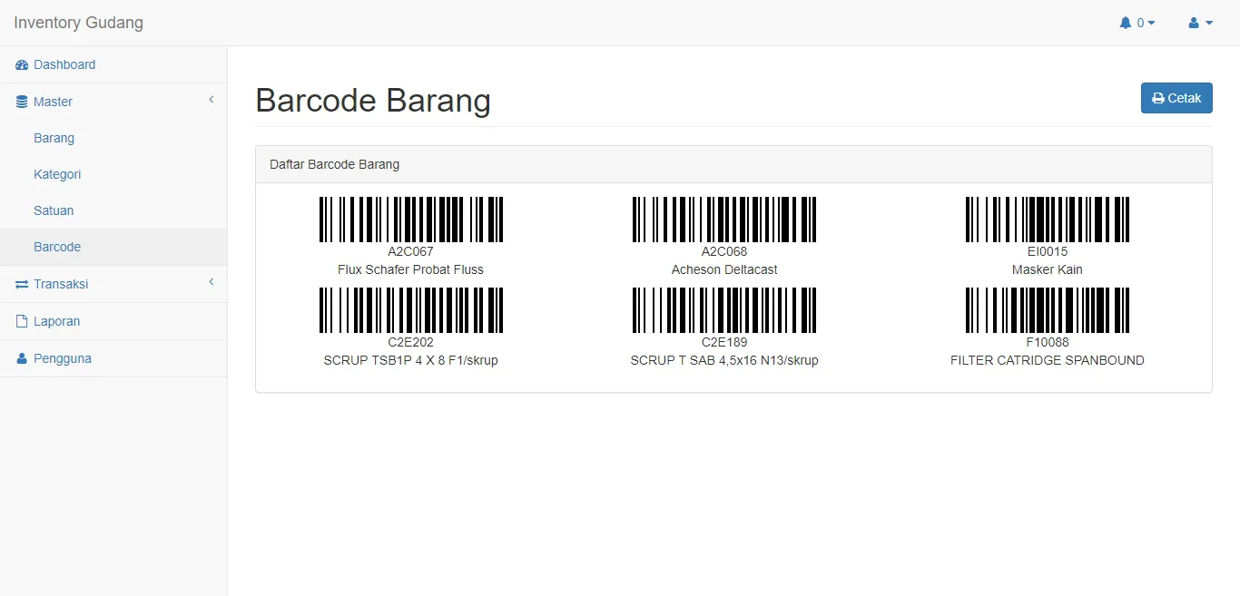 Aplikasi Website Inventory Gudang Shift Dengan Barcode