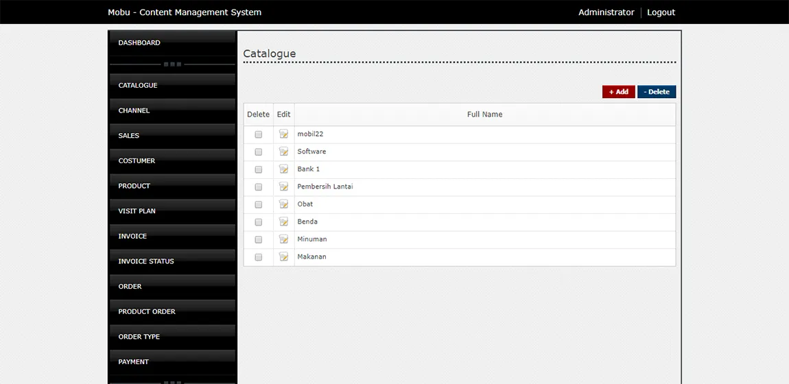 Website Mobile Business (CMS)