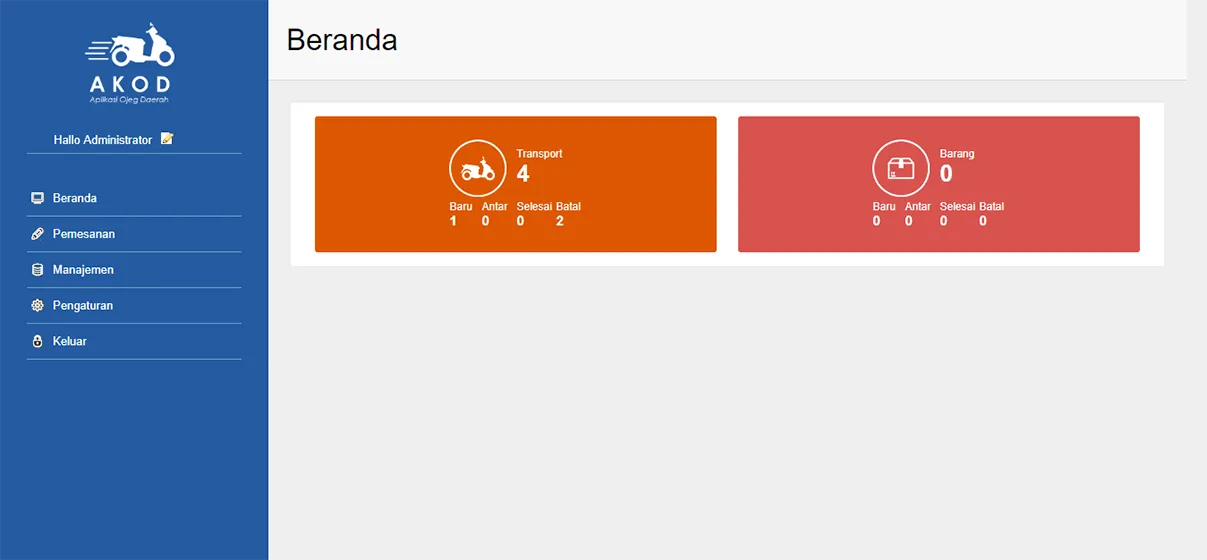 Aplikasi Website Ojeg Daerah (Akod)