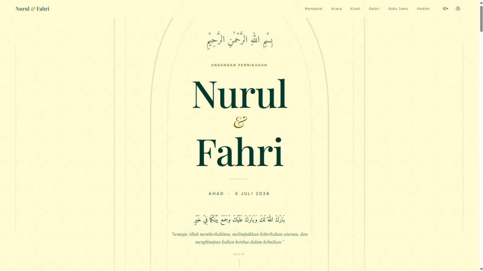 Website Undangan Pernikahan Nurul & Fahri