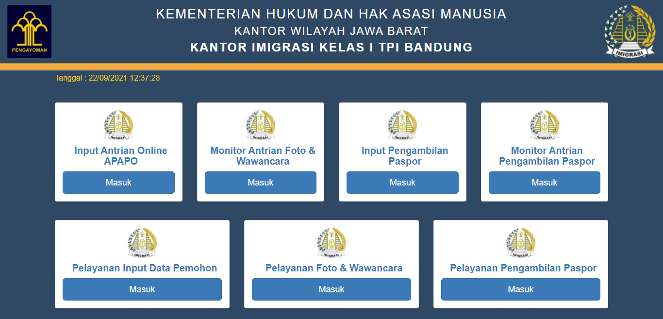 Sistem Informasi Pelayanan Imigrasi Yang Terintegrasi (SI PINTER) Kantor Imigrasi Kelas I TPI Bandung