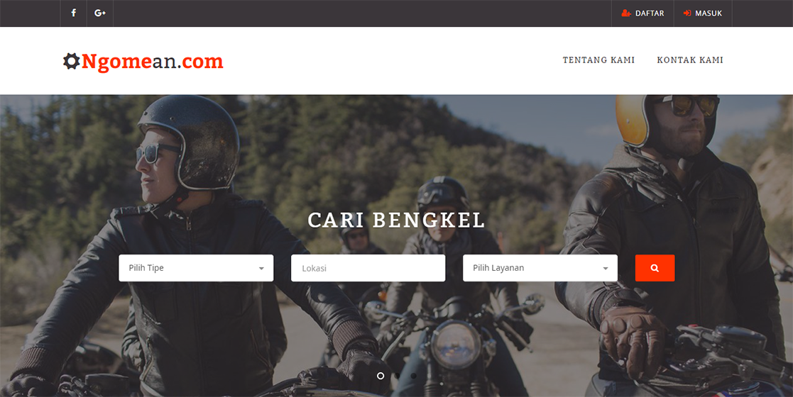 Aplikasi Website Bengkel Online Ngomean.com